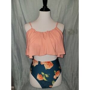 NWT Bikini high wasited large floral
